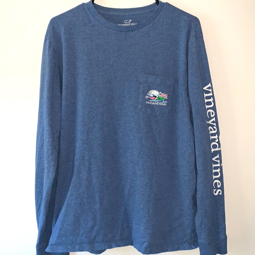 Vineyard Vines | Long Sleeve | Men’s | Medium | Snowboarding Whale | Blue |